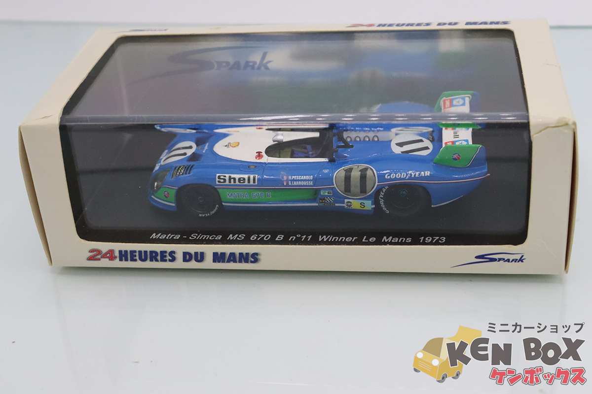 USED S=1/43 Spark スパーク 43LM73 Matra-simca MS 670 n15 Winner LM1973 Shell GOOD YEAR #11 箱少ダメージ 中国製 現状渡し_画像5