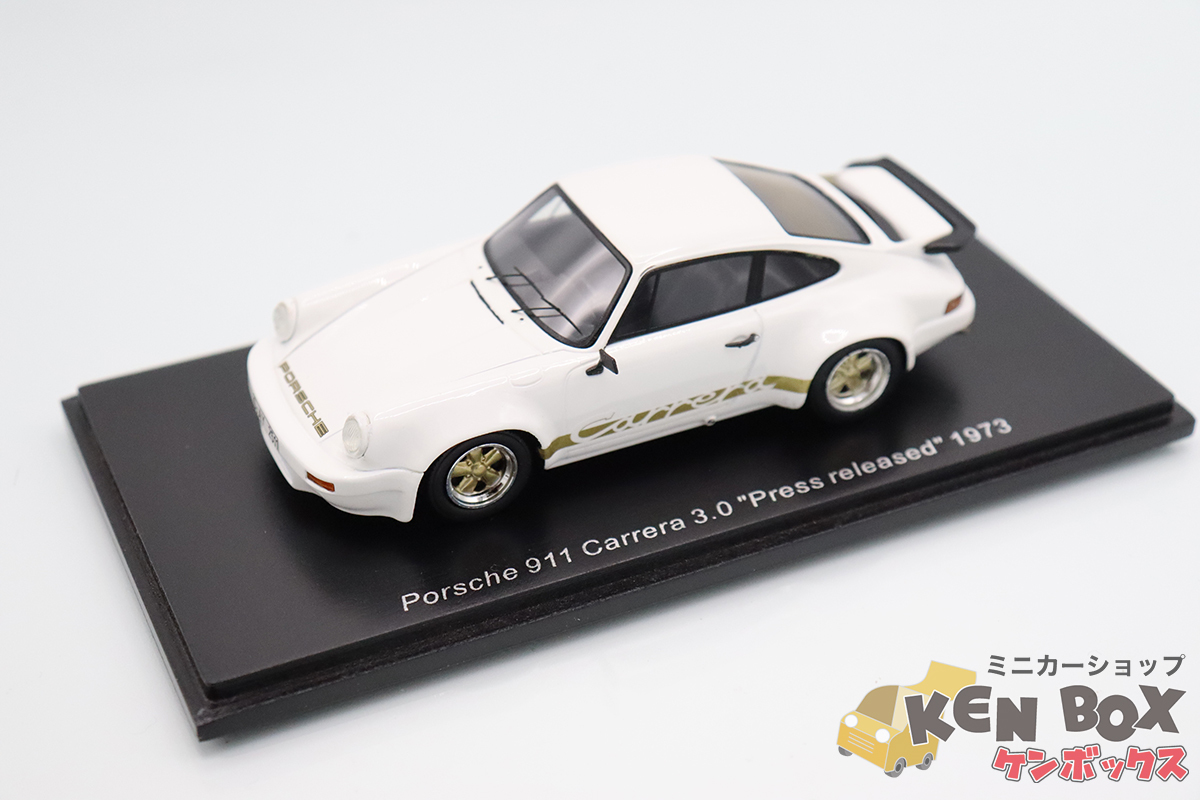 USED S=1/43 Spark スパーク S4927 Porsche ポルシェ 911 Carrera カレラ 3.0 Press released 白/金 1973 中国製 現状渡し