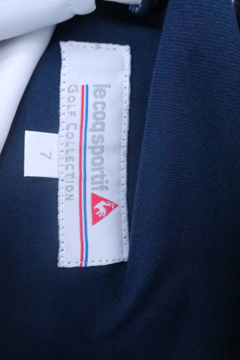 le coq sportif(ルコックスポルティフ) ショートパンツ 白紺ストライプ レディース 7 QGWNGD60 ゴルフウェア 2208-0075 中古_画像5