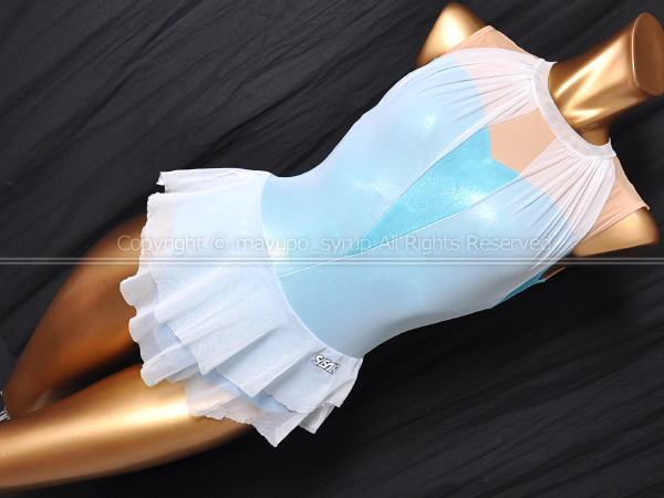 【SALE/55%OFF】 L1188-02★SASAKI レディースM シュシュ付 水色×白チュール 光沢箔コート ハイネック新体操レオタード ササキスポーツ 新体操 【SALE/55%OFF】 L1188-02★SASAKI レディースM シュシュ付 水色×白チュール 光沢箔コート ハイネック新体操レオタード ササキスポーツ 新体操