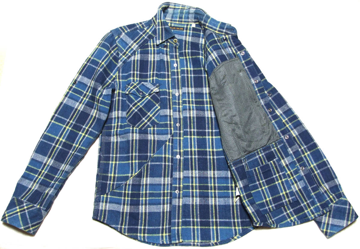 ■HOLLYWOOD RANCH MARKET-BLUE/BLUE堅牢ネル・シャツジャケット【1】新同極美品_画像4