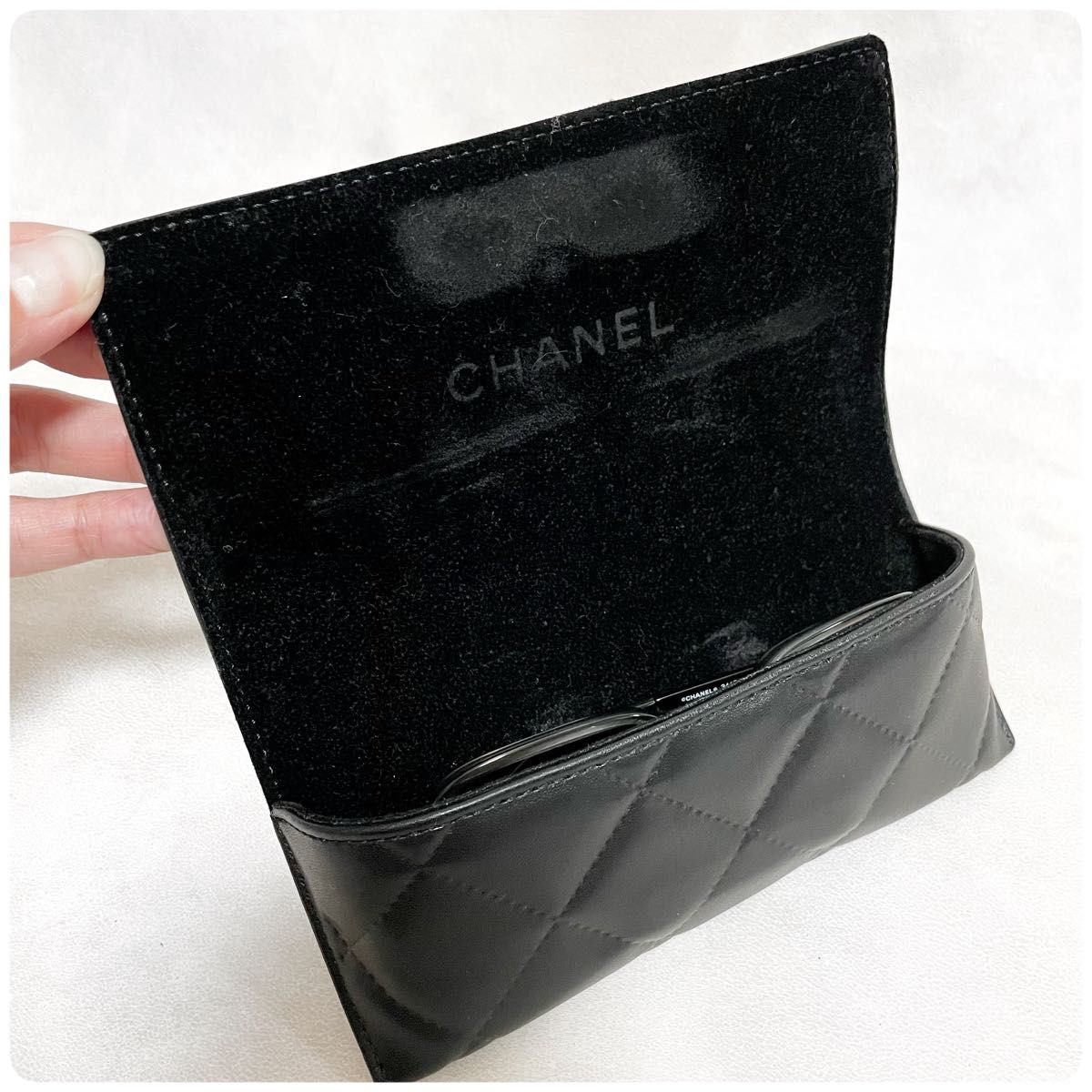 美品★CHANEL シャネル サングラス メガネフレーム スパンコール グレー