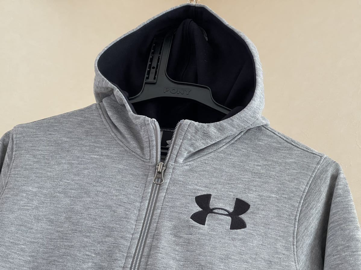  beautiful goods *UNDER ARMOUR( Under Armor ) armor - sweat full Zip f-ti-YMD(T140cm) gray use several times sport ( stock ) dome 