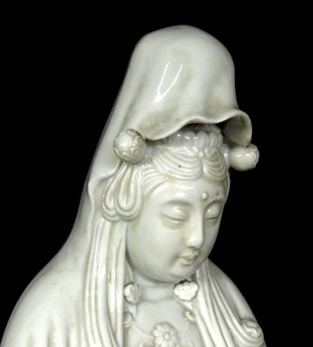 櫻 仏教美術 時代 白磁 観音菩薩立像 白瓷観音 細密細工 仏像 佛像 ...