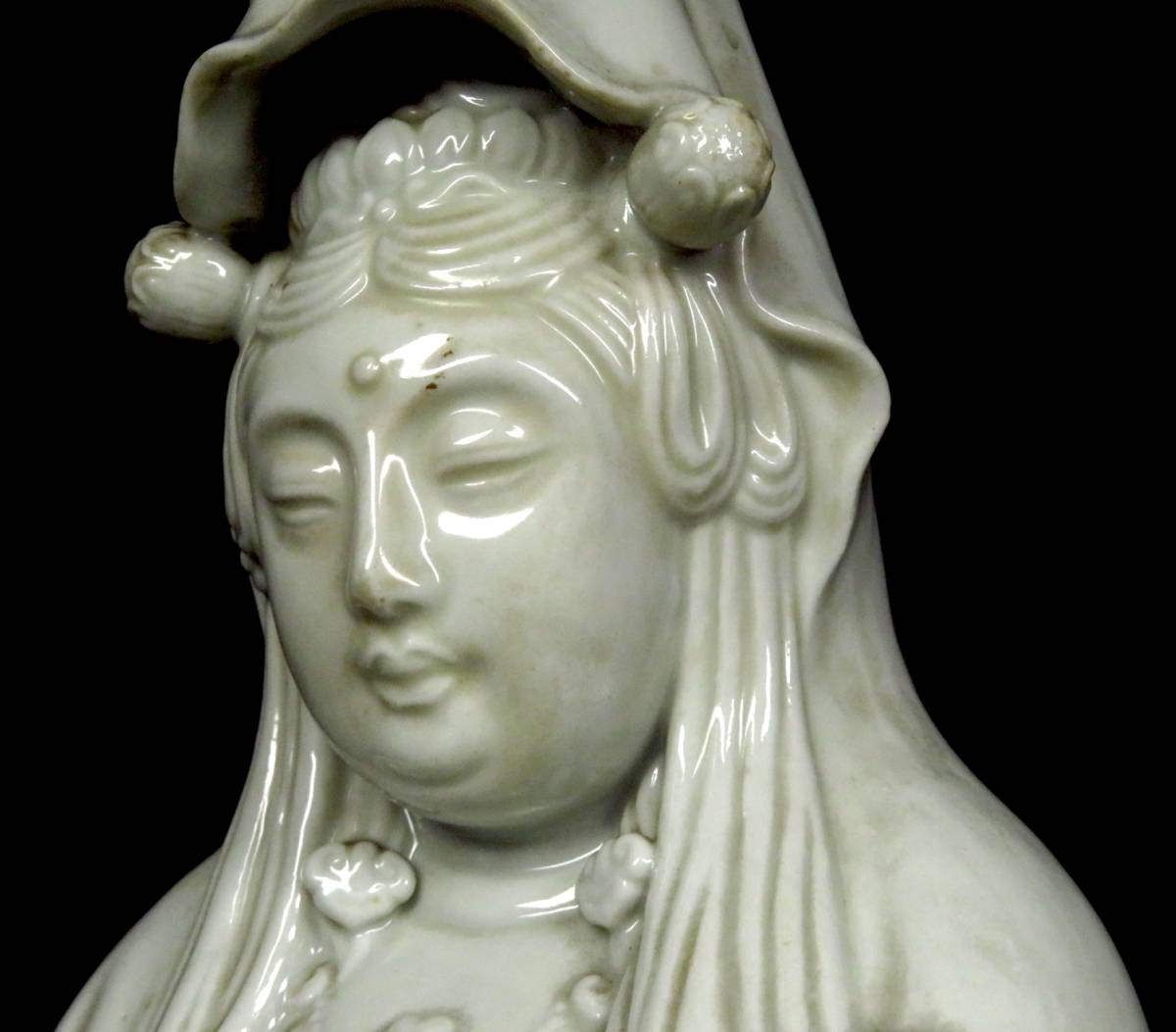 櫻 仏教美術 時代 白磁 観音菩薩立像 白瓷観音 細密細工 仏像 佛像 ...