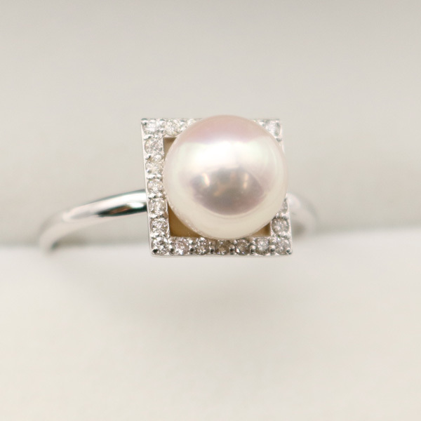 独特な店 ホワイトカラー 7.5mm-8mm アコヤ本真珠 リング パール指輪