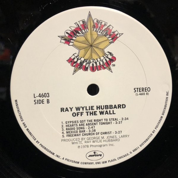 【 '78 US orig 】LP★Ray Wylie Hubbard - Off The Wall☆洗浄済み☆_画像3