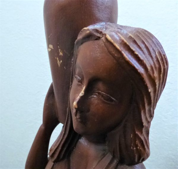 Z1# 木彫り 女性像 エスニック 高さ51cm 置物 オブジェ 彫刻 