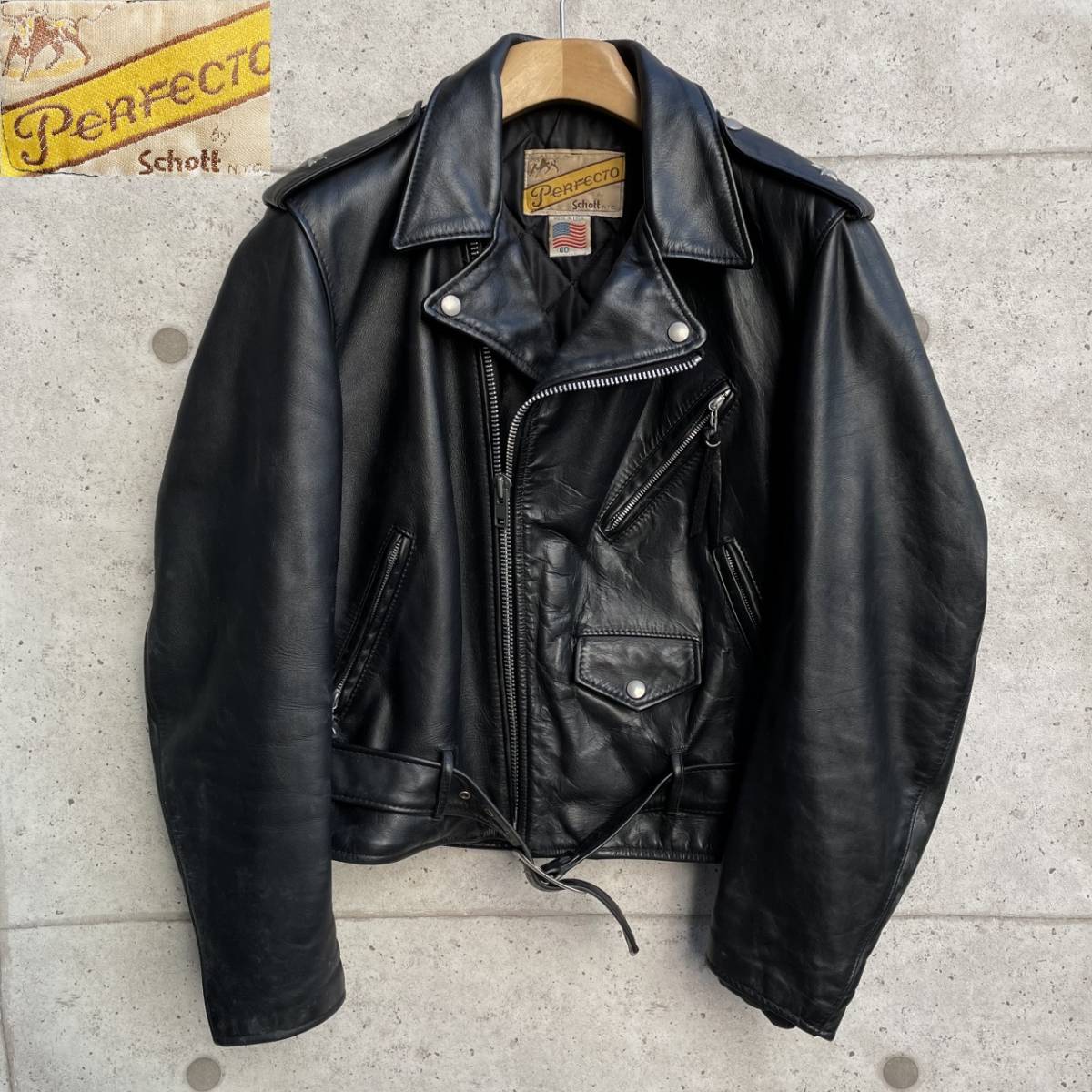 超美品の ワンスター STAR ONE PERFECTO ショット Schott 牛タグ 70s