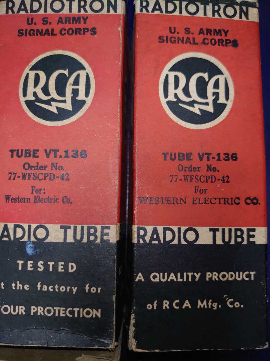送信管for:western electric RCA VT-136(1625 )ビーム管です。UY807の12V管.実機簡易テスターにて動作確認しました.元箱いたんでます。のサムネイル