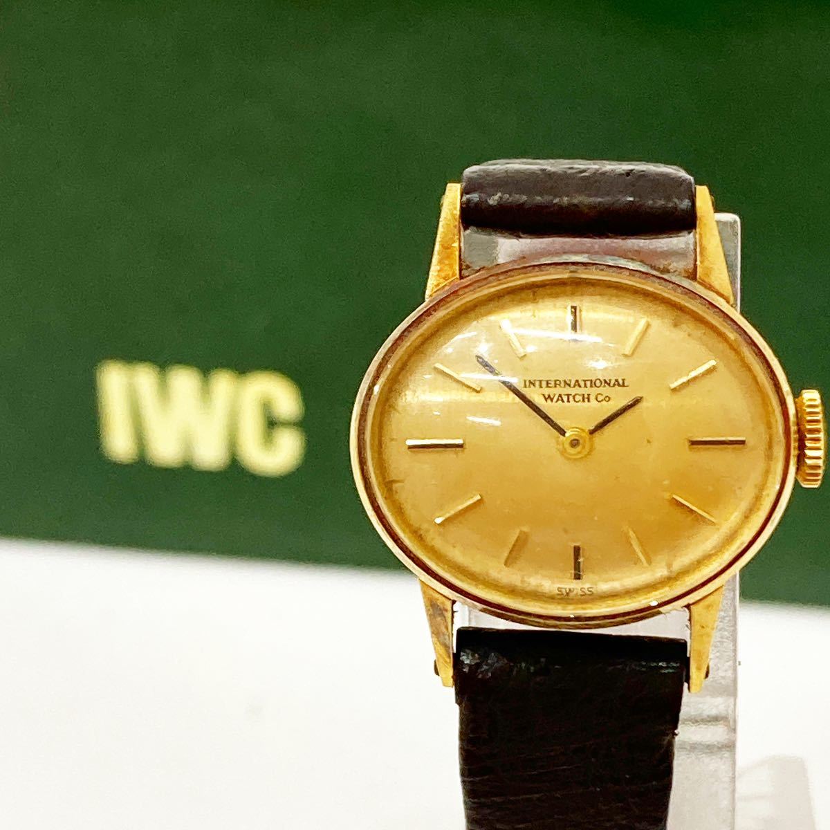 IWC INTERNATIONAL WATCH Co K18YG 750 Cal.431 手巻き 金無垢 アンティーク レディース 腕時計 約14.1g 箱入 alpひ1201
