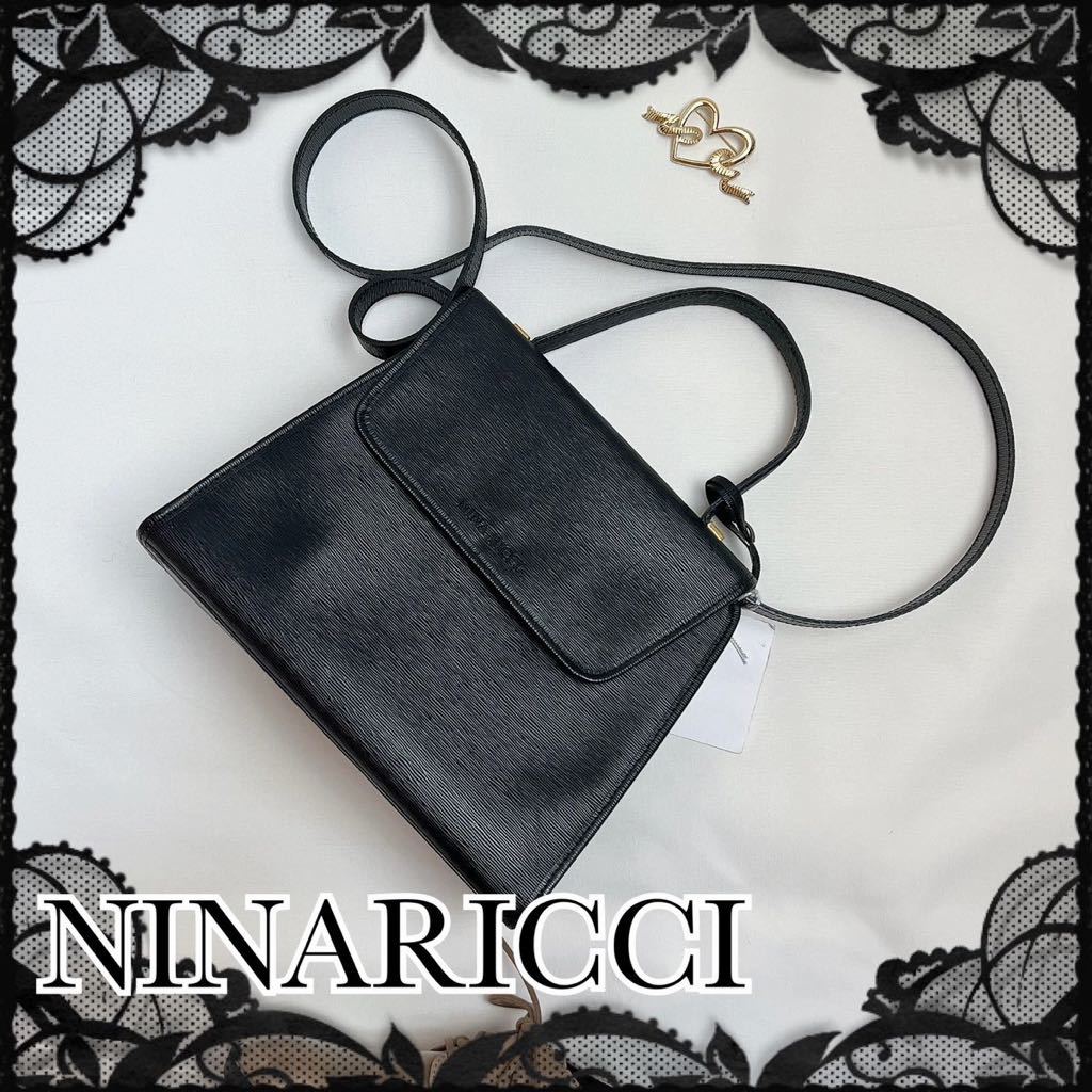 【華やか】NINA RICCI ニナリッチ　ブラックカラー　ショルダーバッグ_画像1