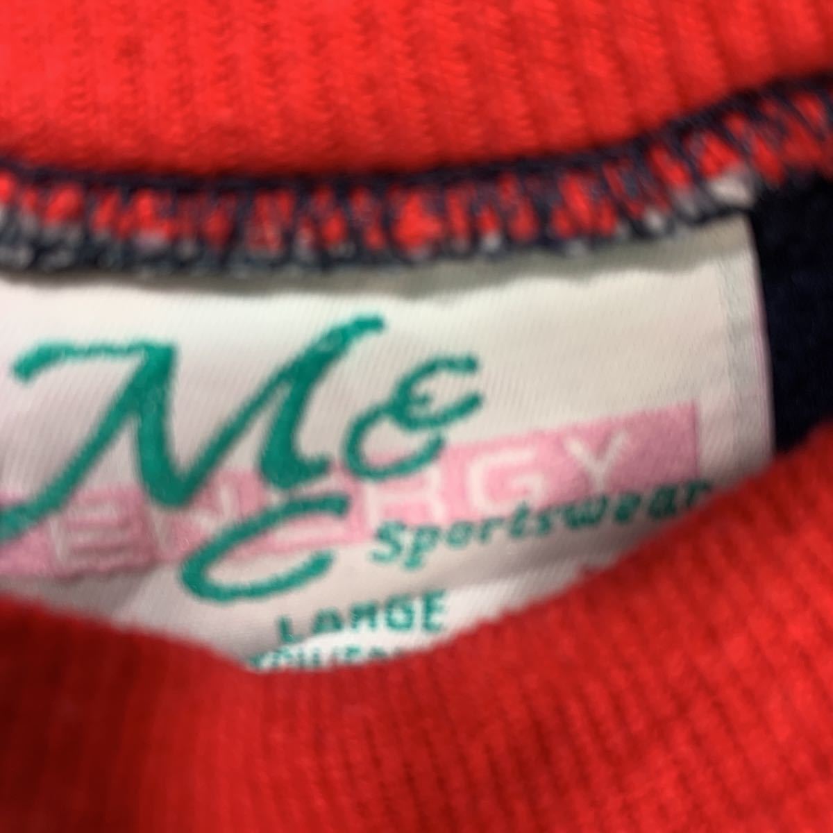  тренировочный футболка женский L размер Layered шея вышивка темно-синий красный б/у одежда . America скупка t2212-3322