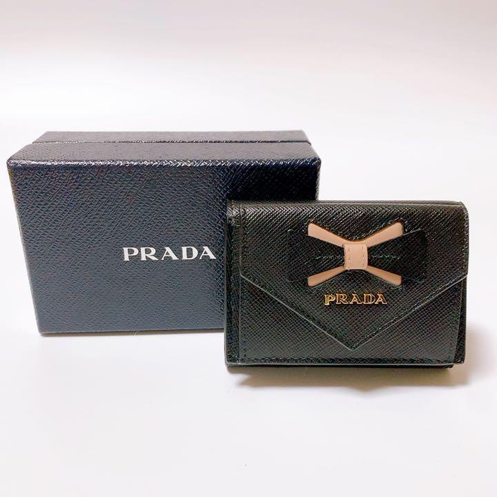 プラダ 1MH021 サフィアーノ フィオッコ 三つ折り 財布 レディース