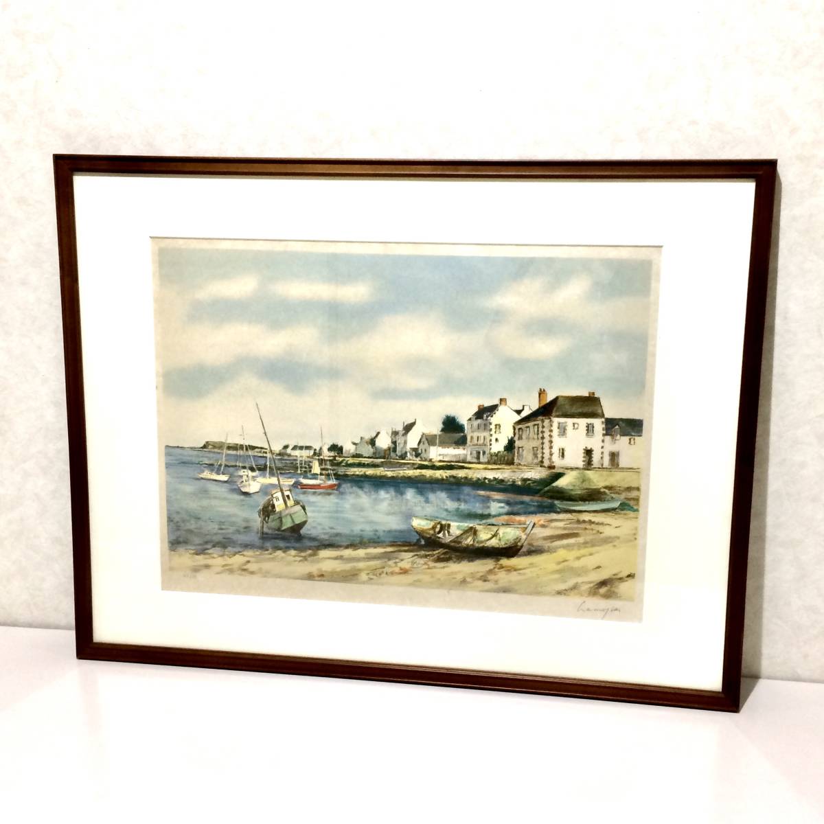 Yahoo!オークション - Q12021 絵画 風景画 水彩画 砂の上の小舟 Yahoo!オークション - Q12021 絵画 風景画 水彩画 砂の上の小舟