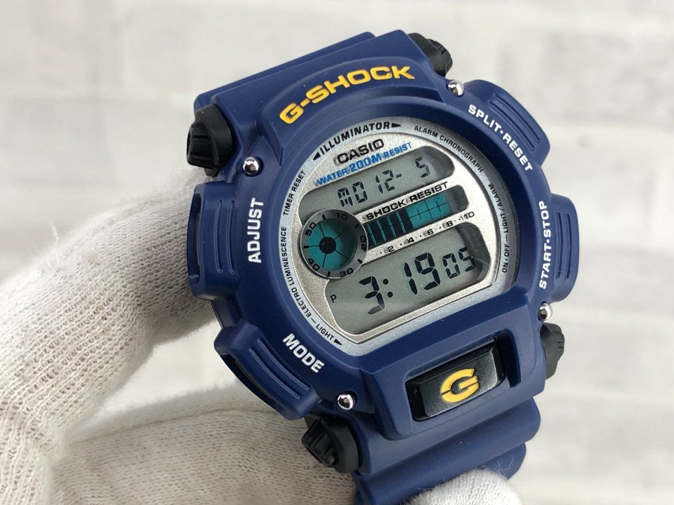 G-SHOCK Gショック 腕時計 DW-9052 海外モデル デジタル ブルー×イエロー ケース有 MH632022120504_画像4