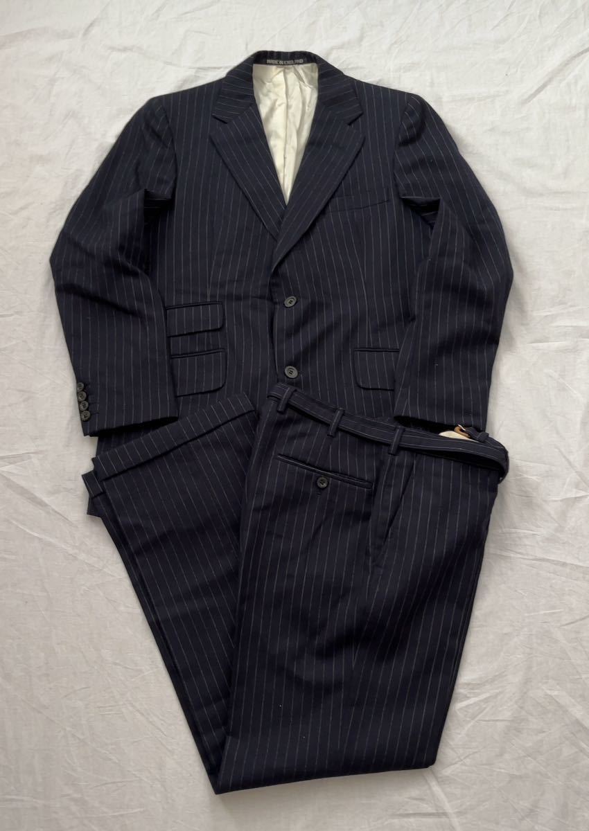 即納&大特価】 超希少 70s WOOL ストライプ ネイビー ビンテージ