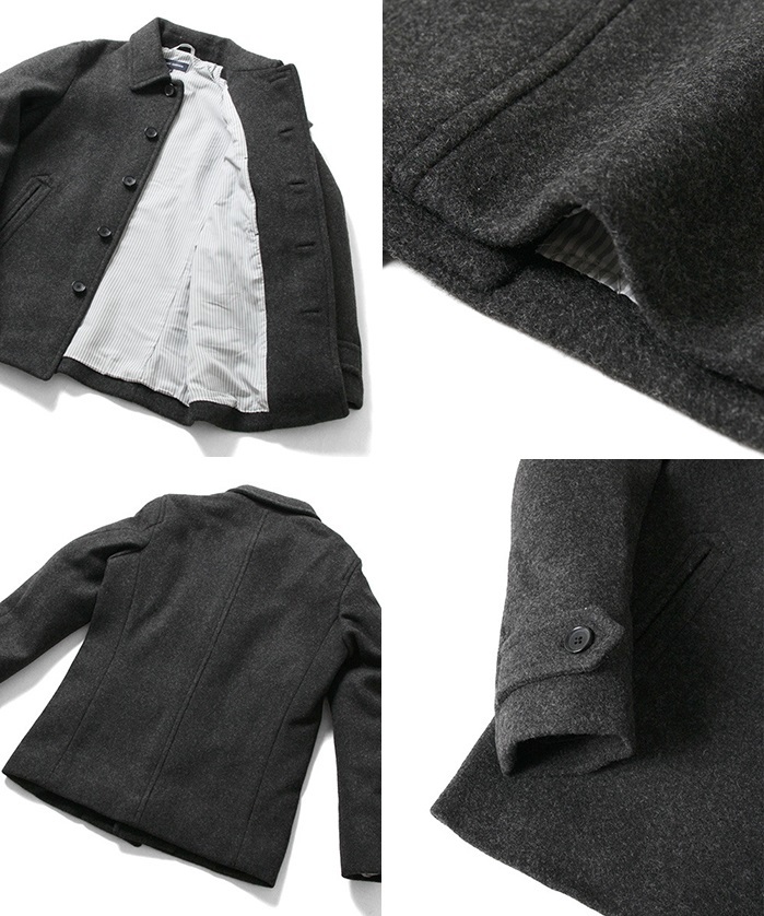 【送料無料】URBAN RESEARCH ナチュラルストレッチシングルメルトンジャケット UM13-NM08002 Sサイズ チャコール 未着用 タグ付き_厚みのある防寒性に優れたメルトン素材です