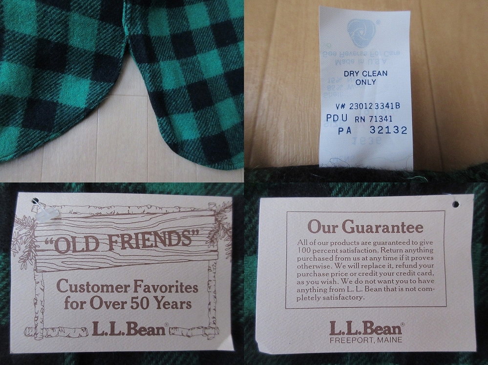 90's USA製 L.L.Bean OLD FRIENDS バッファロー チェック ウール ネルシャツ XXXL エルエルビーン ブロック アウトドアXLオーバーサイズXXL_画像10