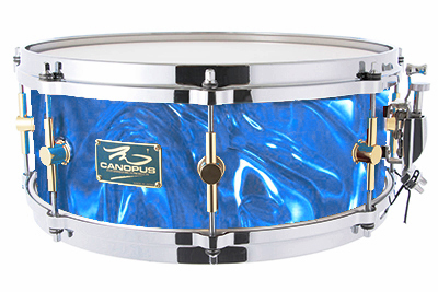 The Maple 5.5x14 Snare Drum Blue Satin mccainsales.com