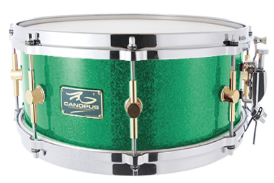 The Maple 6.5x14 Snare Drum Green Spkl