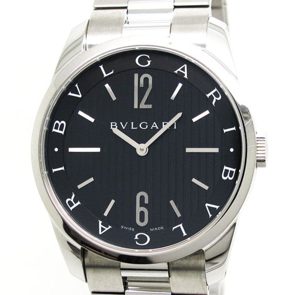 BVLGARI ブルガリ 腕時計 ソロテンポ ST42BSS 42mm 黒文字盤 クォーツ