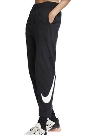 NIKE スウェット パーカー パンツ セットアップ 黒 ブラック L ナイキ スウッシュ ジャージ レディース BQ9755-010 AR2939-010