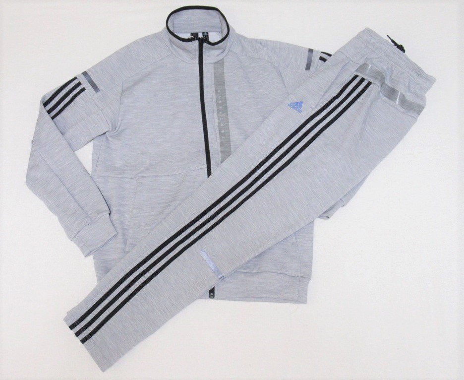 adidas 24/7 ヘザー ウォームアップ ジャケット パンツ セットアップ グレー O アディダス 上下セット クライマライト DV1030 DV1031の画像1