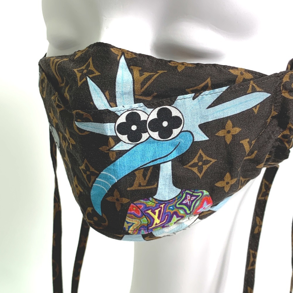 LOUIS VUITTON ルイヴィトン MP2954 モノグラム セット マスク バンダナ LVフレンズ バンダナ コットン ブラウン メンズ【中古】_画像5