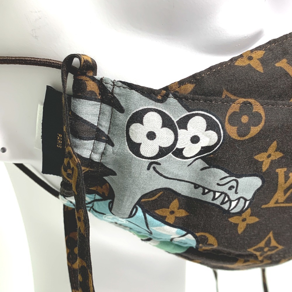 LOUIS VUITTON ルイヴィトン MP2954 モノグラム セット マスク バンダナ LVフレンズ バンダナ コットン ブラウン メンズ【中古】_画像6