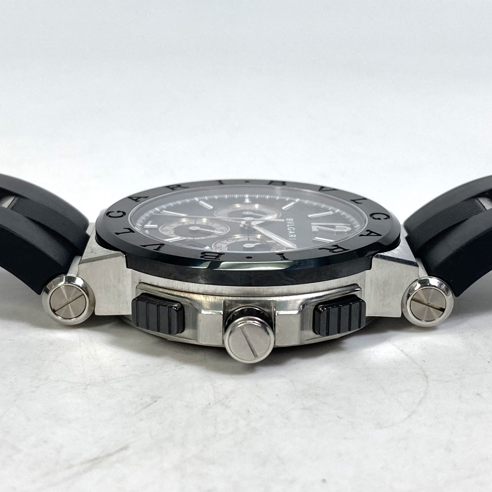 BVLGARI BVLGARY DG42SCCH хронограф Diagono керамика самозаводящиеся часы Date наручные часы SS серебряный мужской [ б/у ]