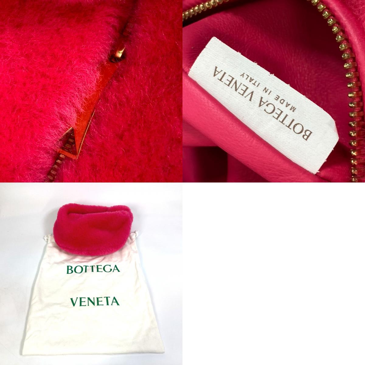 BOTTEGA VENETA Bottega Veneta Mini Zazie .ti мех ручная сумочка искусственный мех Pink Lady -s[ б/у ] прекрасный товар 