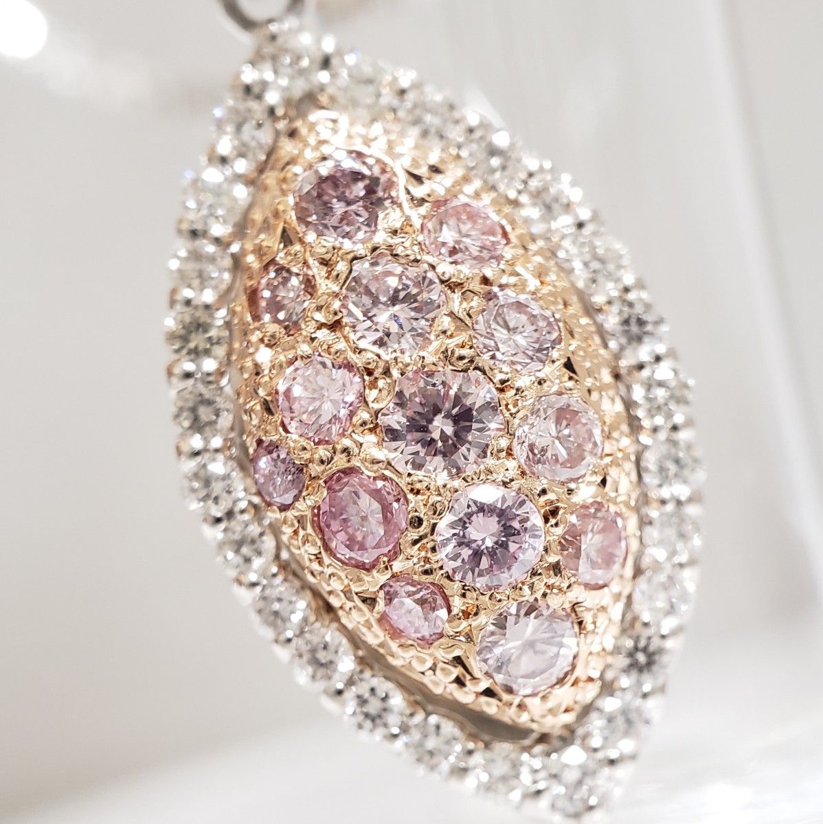 SALE☆ナチュラルピンクダイヤモンド0.50ct クリア 0.28ct PT/K18PG