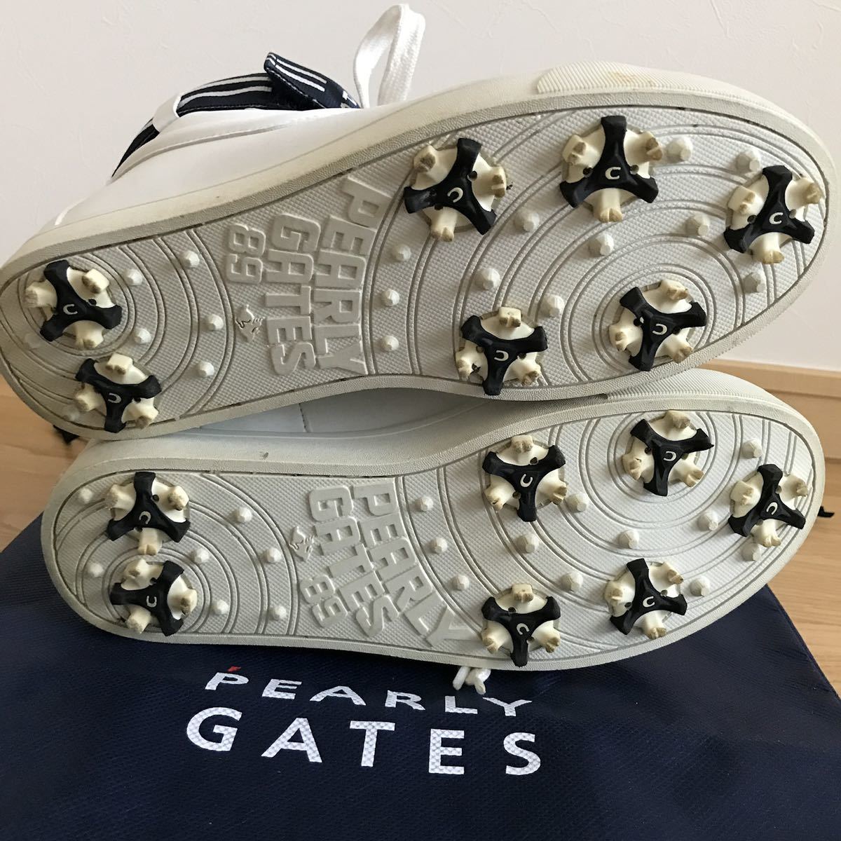  прекрасный товар Pearly Gates - ikatto Golf шиповки спортивные туфли 23.5 см белый Logo туфли для гольфа 