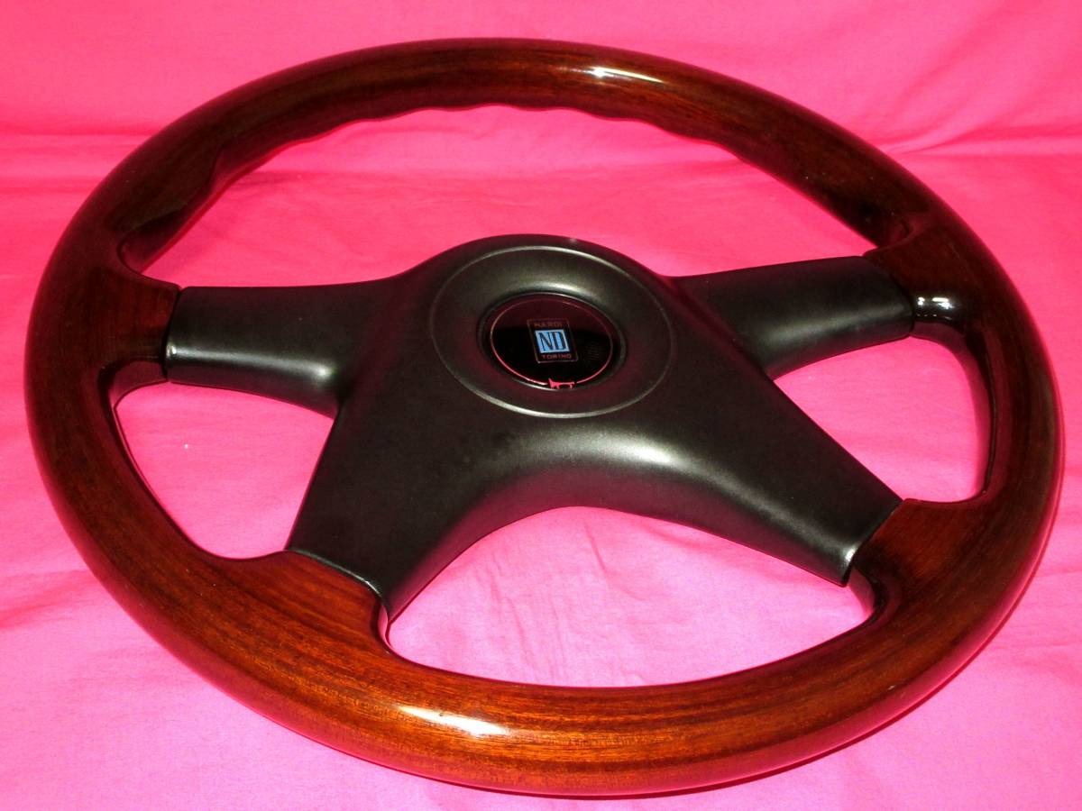 4831 正規品 NARDI ELITE ナルディ エリート 36.5Φ マホガニーダークウッド&ブラックパッド ステアリング ハンドル ホーンボタン