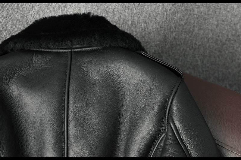 秋冬新品　暖かい　本革ジャケット　ジャケット　 メンズ ムートン　ウール 革ジャン　本革コート 　黒 S~4XL_画像6