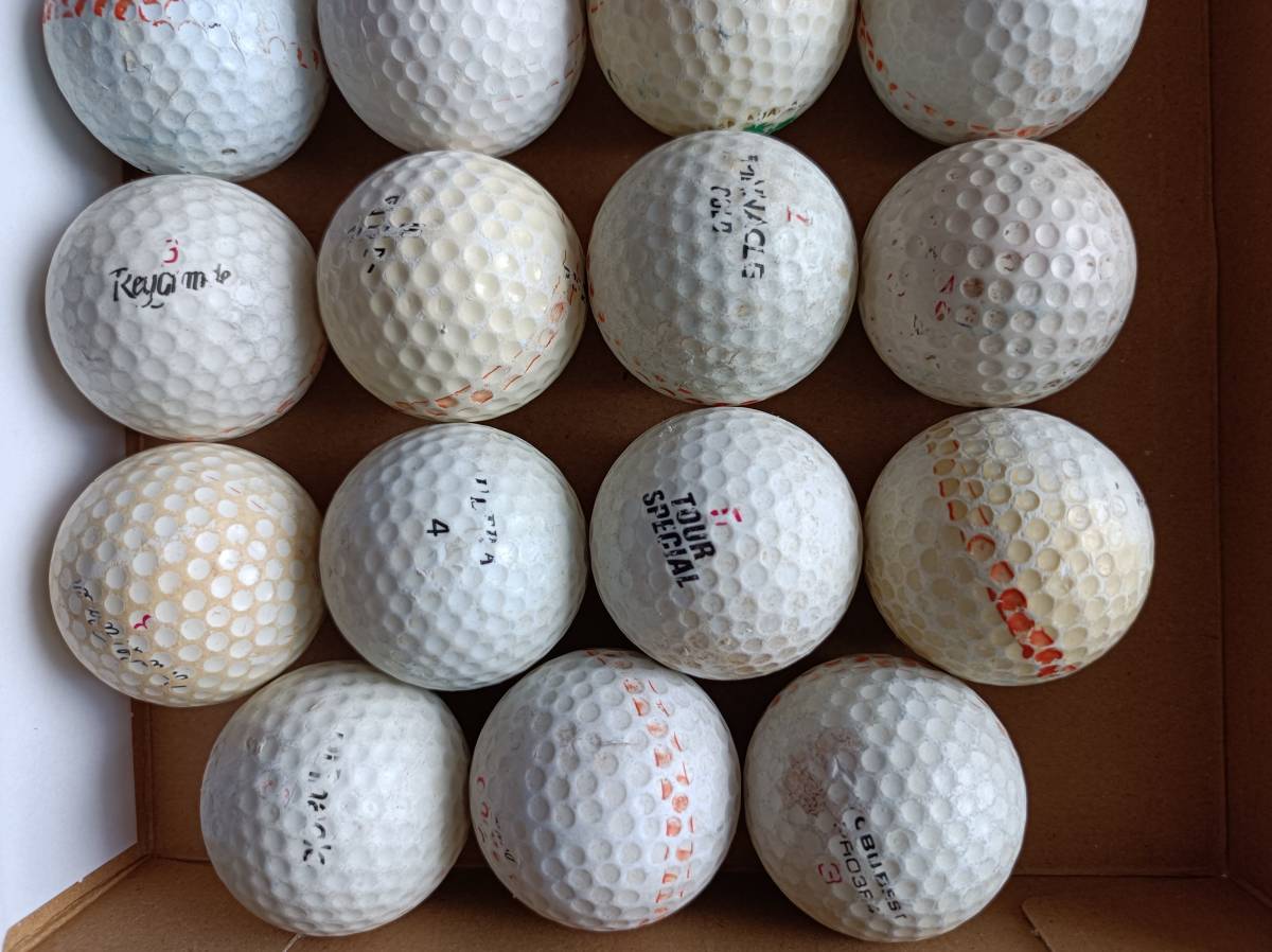 ゴルフボール 赤線入り練習ボール 中古 使用感有り 23個 ライン入り golf ball 日本 japan_画像3