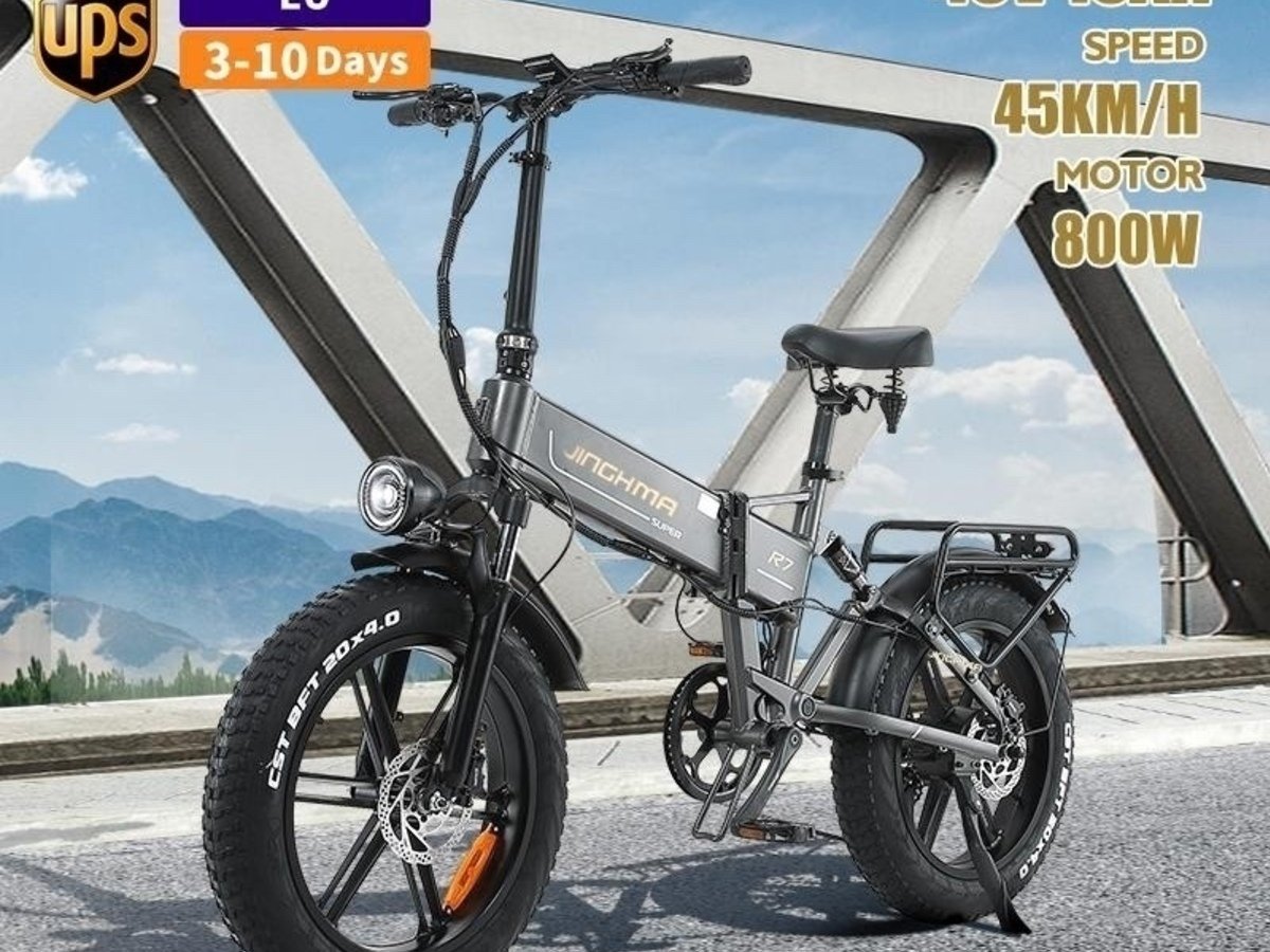 ■【未開封品】E-bike JINGHMA ファットバイク 電動アシスト自転車 800W 48V16AH 極太タイヤ 20×4.0 折りたたみ スノーホイール 8段 R7