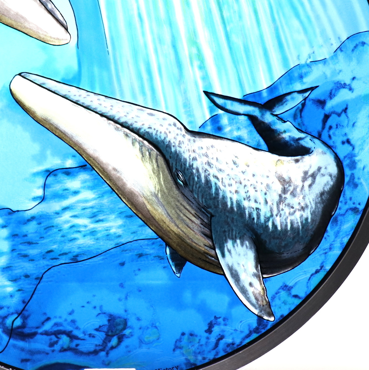 氷山とクジラの群れ ヴィンテージ ステンドグラス グラスマスターズ社