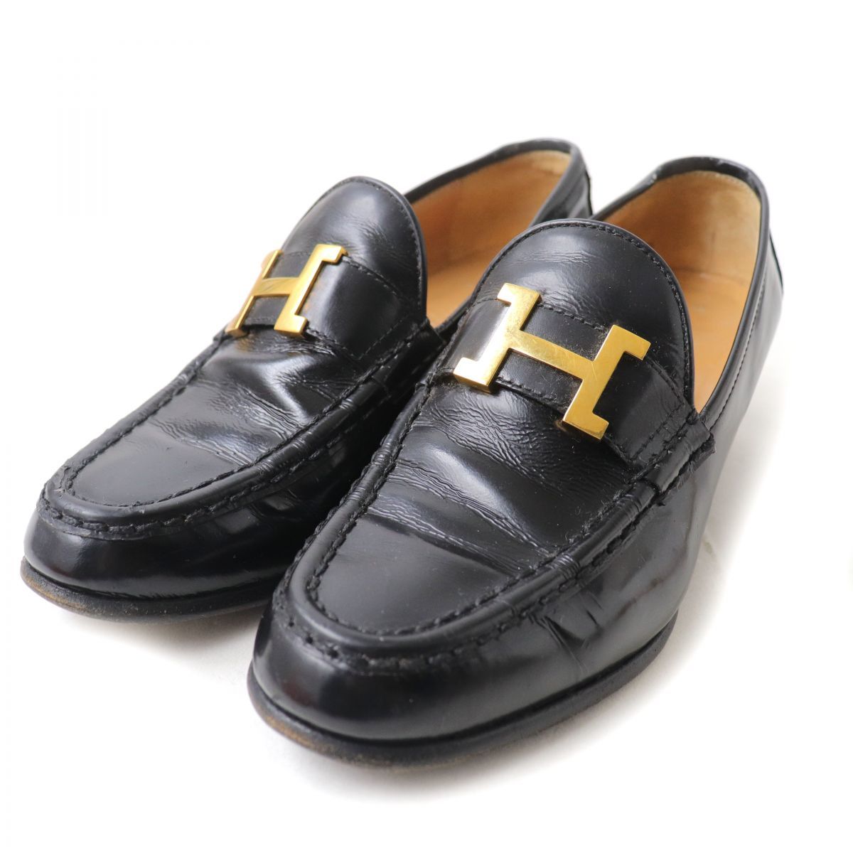 【希少！！】靴イタリア製☆エルメス コンスタンス Hロゴ金具付 チャンキーヒール
