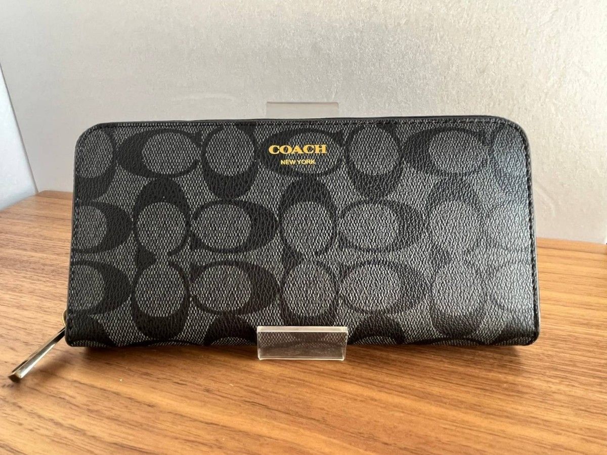 新品未使用】COACH コーチ長財布 ブラック シグネチャー 74597 メンズ