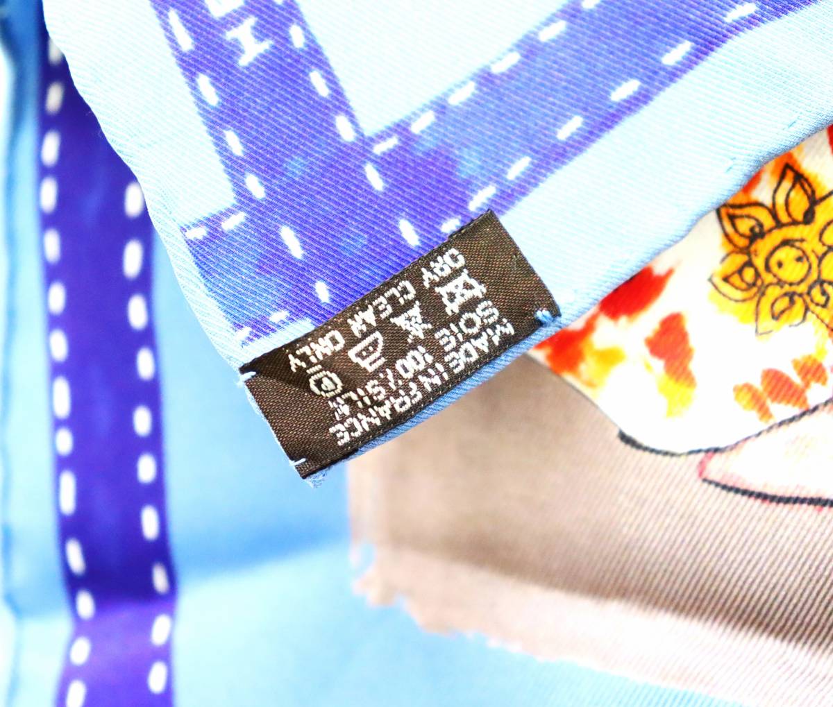 【送料無料】美品 HERMES エルメス カレ70 スペシャルカレ Paris mon ami パリモナミ シルクスカーフ ファッション 22-6139_画像10
