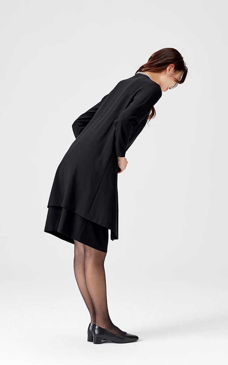 最安挑戦! 新品 LL喪服礼服おしゃれデザイン黒系ブラックフォーマル