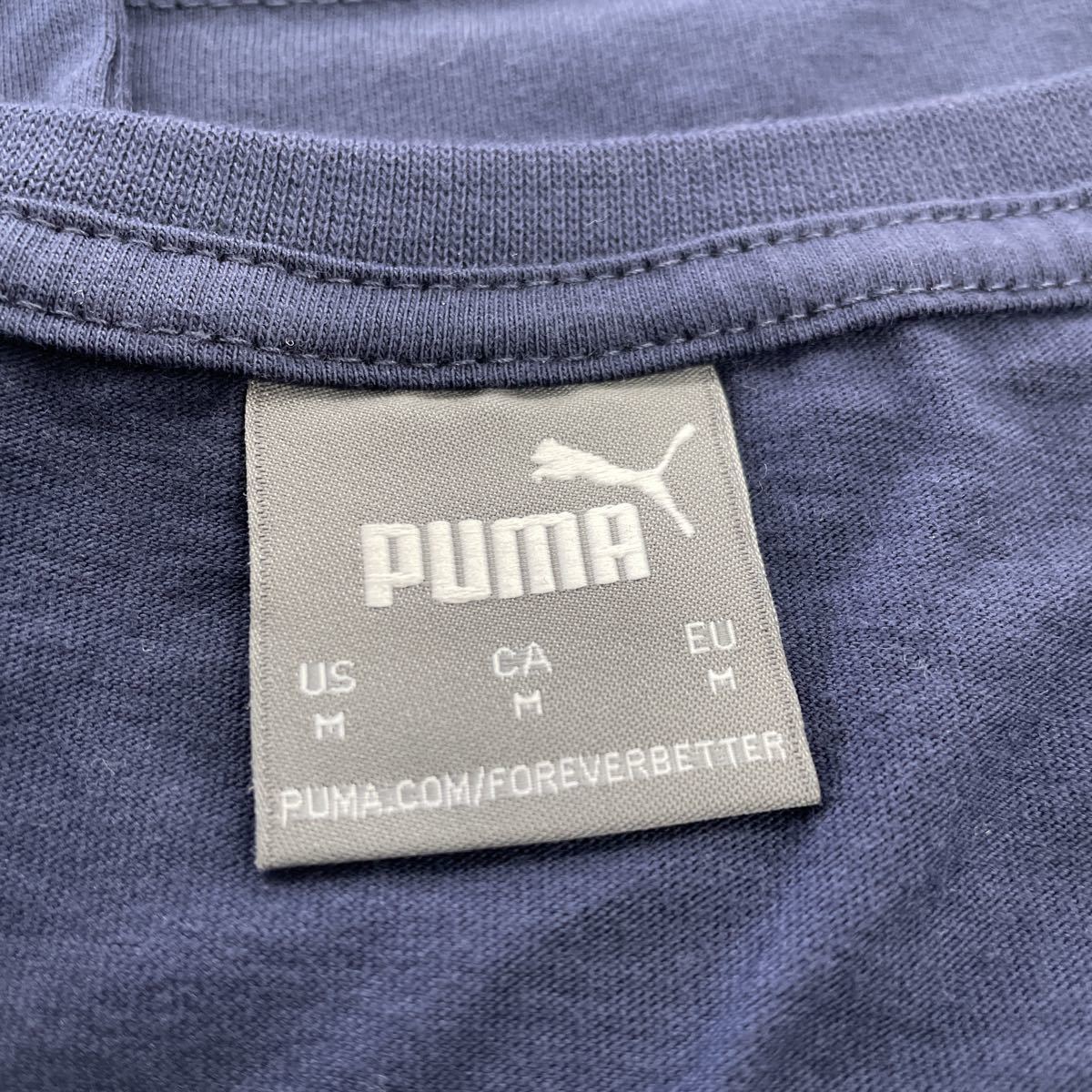 未使用■PUMA プーマ メンズ 半袖シャツ Tシャツ M ネイビー ビッグロゴ_画像4