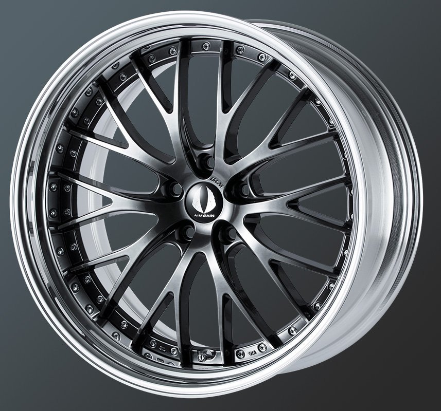 最終値下げ アルミ GLM AIMGAIN 【M's】 ホイール メッシュタイプ エイムゲイン オーダーインセット 5穴 9.5J 21インチ ハイパーブラック 4本セット 21インチ
