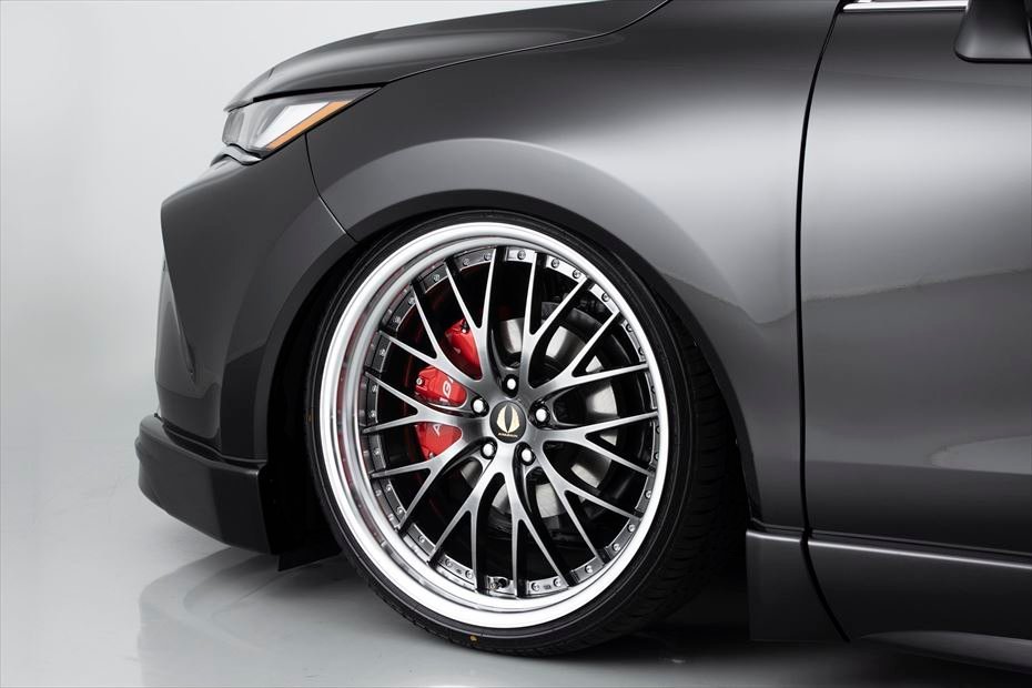 【M's】 AIMGAIN GLM アルミ ホイール 4本セット ハイパーブラック 21インチ 9.5J 5穴 オーダーインセット エイムゲイン メッシュタイプ_画像10