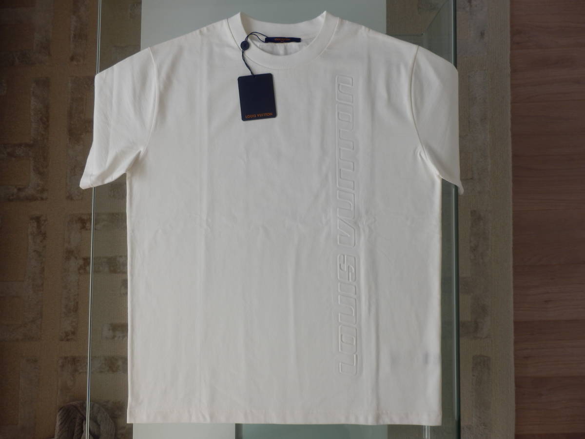 豪華 VUITTONエンボス LOUIS 【未使用】ルイヴィトン LV 即完売 最新作モデル 2022年 メンズ L コットン Tシャツ 半袖シャツ 