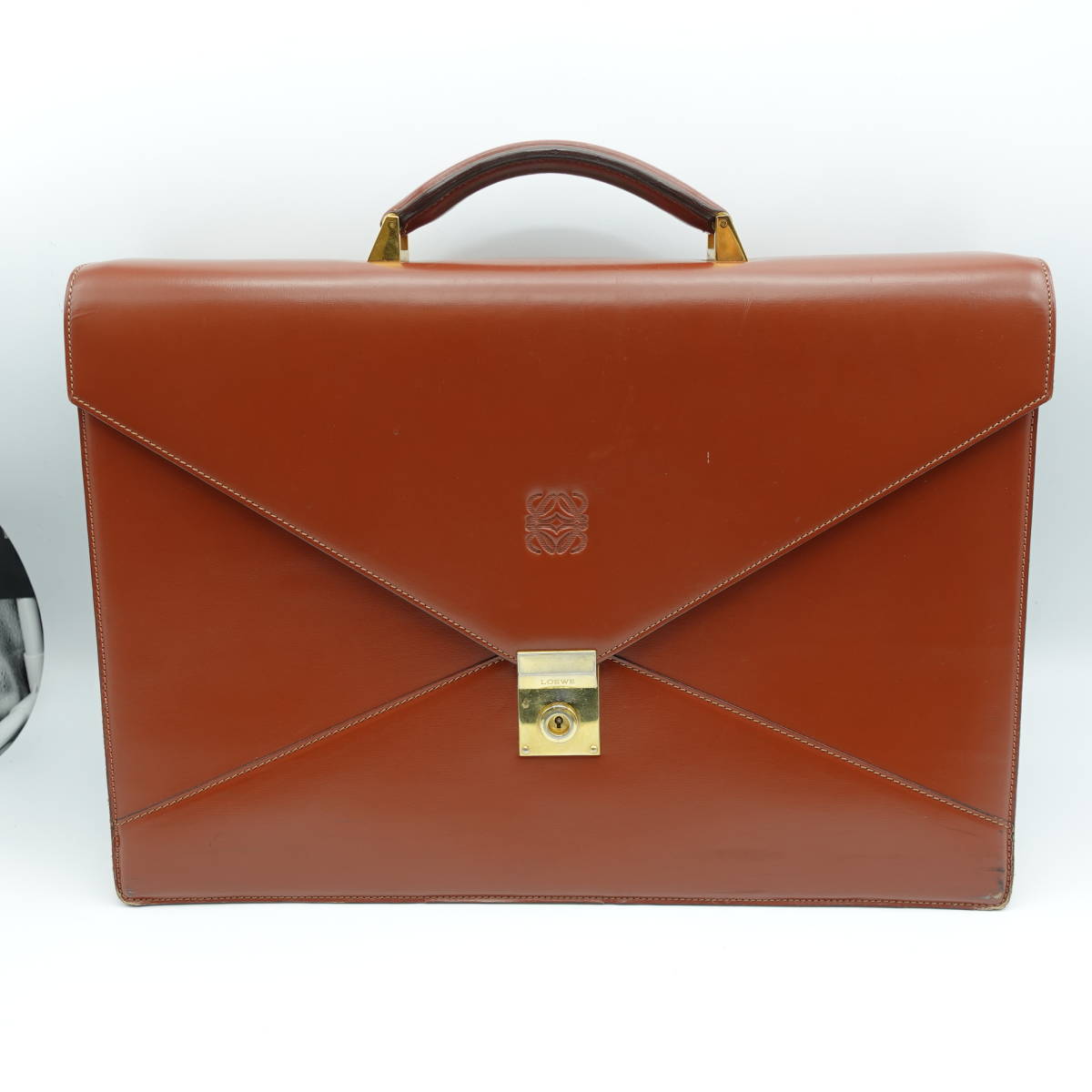 陰山織物謹製 LOEWE(ロエベ)オールレザーブリーフケース/ビジネス