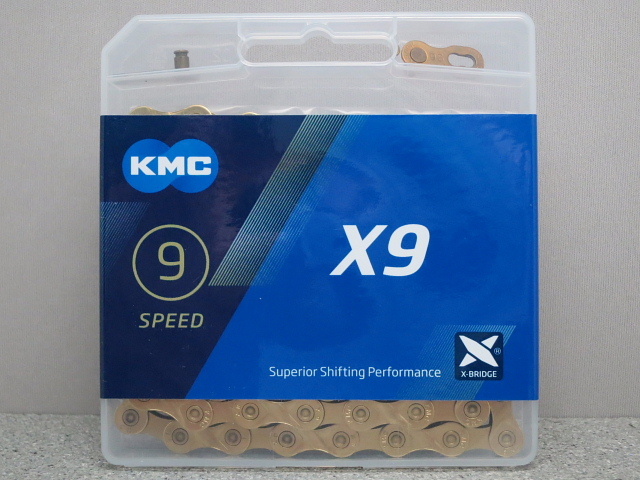 KMC　X9 TI ゴールド　9s　116L　チェーン_画像1