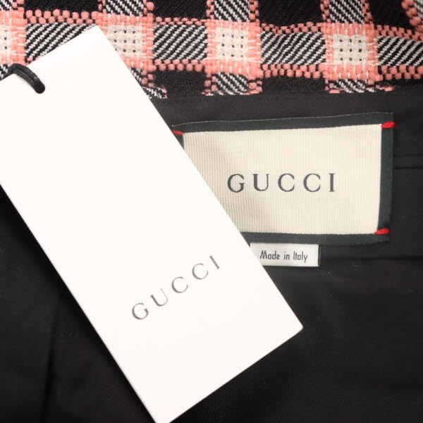 美品】GUCCI/グッチ フレアパンツ チェック柄 センタープレス ウール
